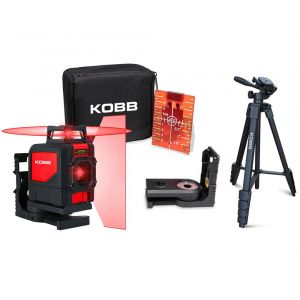 KOBB KBL30RTP 30 Metre Profesyonel Yatay 360° ve Dikey Otomatik Hizalamalı Kırmızı Çapraz Çizgi Lazer Distomat + Tripod