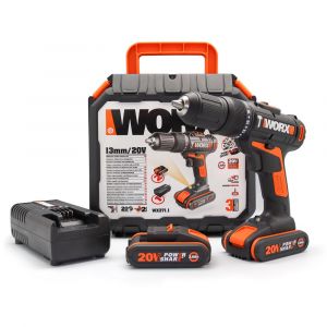 WORX WX371.1 20Volt/2Ah. Li-ion Çift Akülü Profesyonel Şarjlı Darbeli Matkap