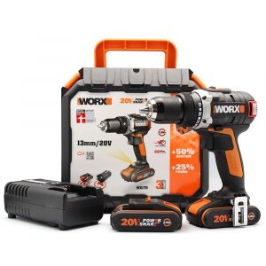 WORX WX175 20Volt/2.0Ah Li-ion Çift Akülü Kömürsüz Profesyonel Şarjlı Matkap