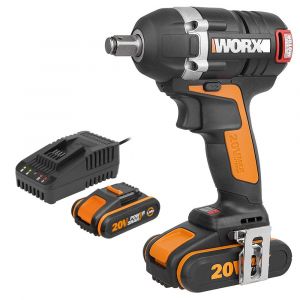 WORX WX279.9CB 20Volt/2.0Ah Li-ion Çift Akülü Şarjlı 300Nm Kömürsüz Profesyonel Somun Sıkma