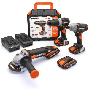 WORX WXKS2 WX352 + WX291.9 + WX800.9 + WA3601 + WA3551 20V/2Am Pro Kombo Set