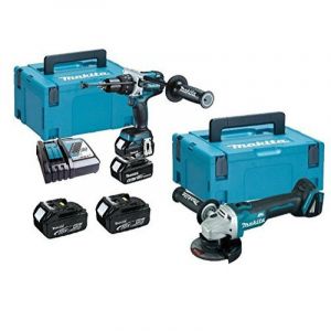 Makita DLX2155TJ1 18V 5.0 Ah Li-ion Çift Akülü Taşlama ve Vidalama Seti