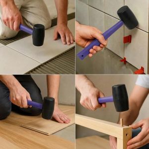 WORKPRO WP241041 57mm 450Gr PVC PP Saplı Siyah Kauçuk Tokmak