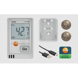 Testo 174 H - USB-C ve PC Yazılımı ile Sıcaklık ve Nem için Mini Data Logger